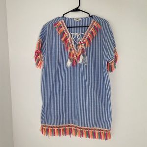 Tassel Striped Coverup